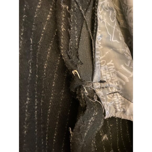 Marc Ecko Double Breasted Chalk Striped Wool Overcoat 40L Heavy Fleece-Lining - Picture 14 of 16